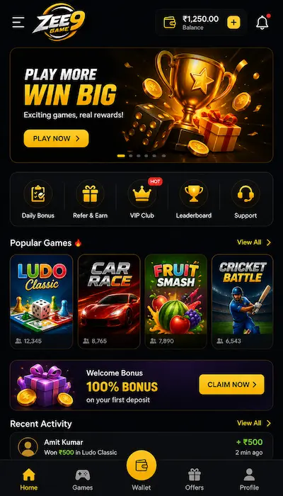 zee9 game dashboard image